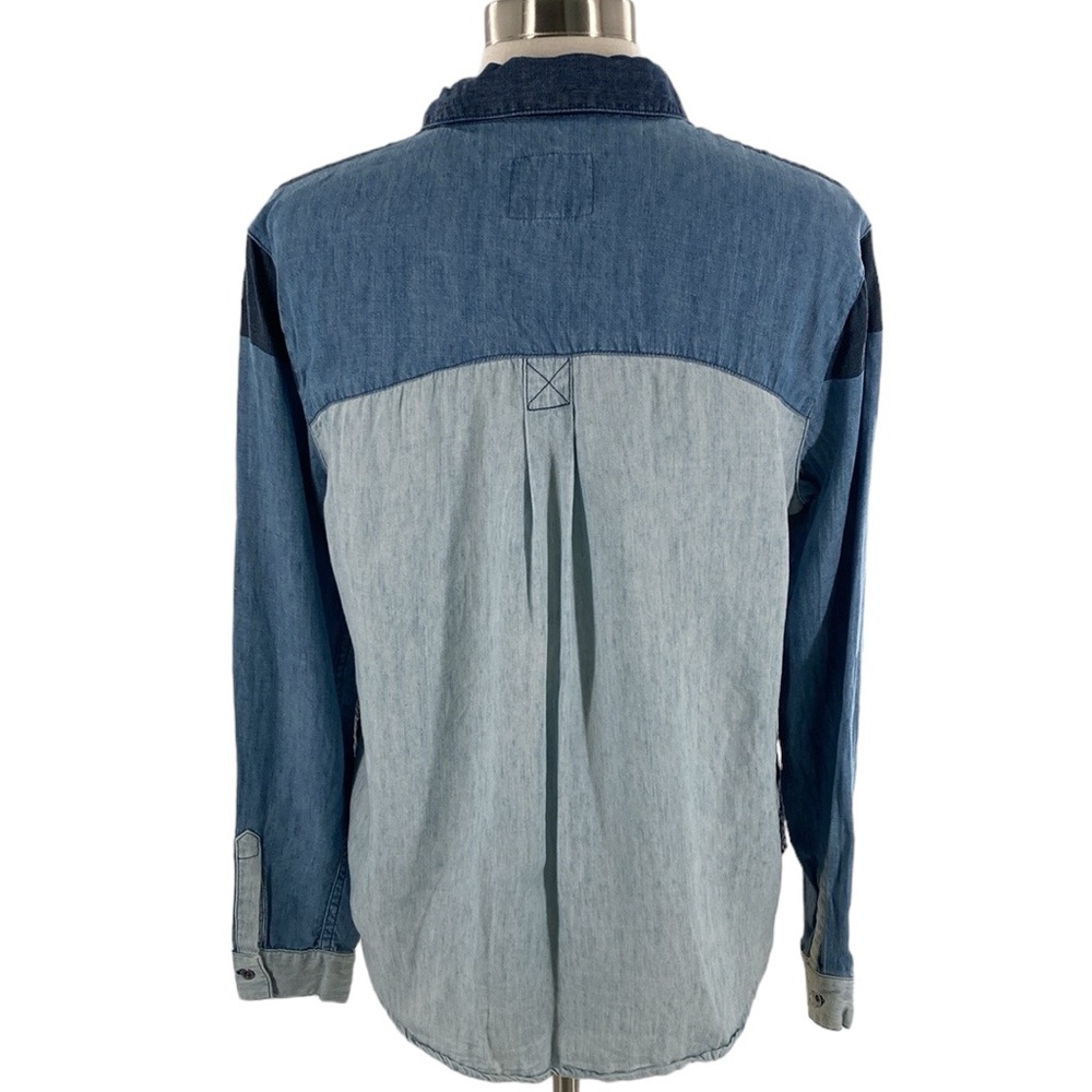 Rails Zoey Color-Block Denim Button Down Shirt Wo… - image 3